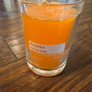 Beautiful Attraction Orange Glass Candle